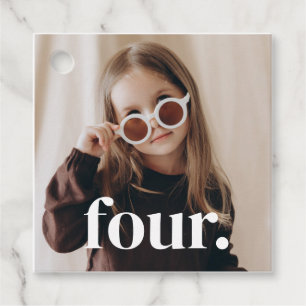 Étiquettes Cadeau Photo pour le 4ème anniversaire - quatre