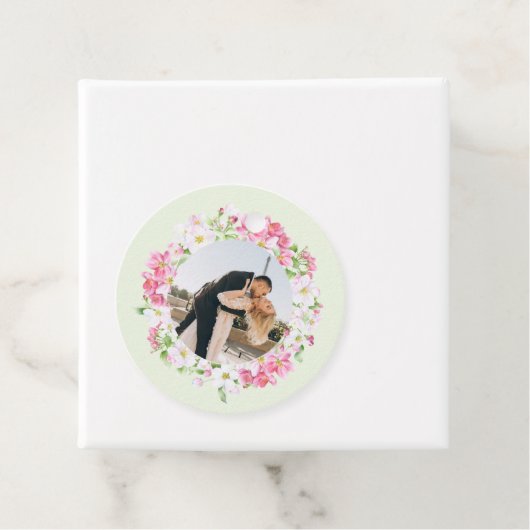 Étiquettes Cadeau Photo préférée du cadre floral avec texte personna (En situation)