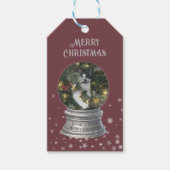 Étiquettes-cadeau Photo Red Snowglobe Snowflon (Devant)