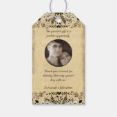 Étiquettes-cadeau Photo Rustic Floral Mariage Merci (Devant)
