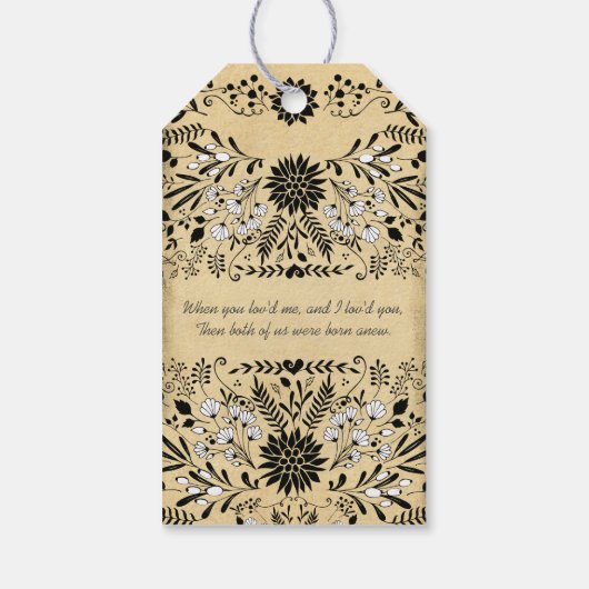 Étiquettes-cadeau Photo Rustic Floral Mariage Merci (Dos)