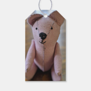 Étiquettes-cadeau Photographie d'ours en peluche antique cousu