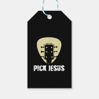 Étiquettes-cadeau Pick Jesus Religious Musician Venin Idea Guitar