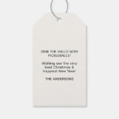 Étiquettes-cadeau Pickleball classique Père Noël Noël vert (Dos)