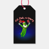 Étiquettes-cadeau Pickleball Noël Pickleball Santa Hat Pickle (Devant)