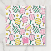 Étiquettes Cadeau Pickleball rose et jaune (Dos)