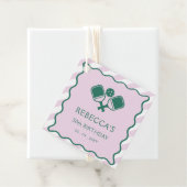 Étiquettes Cadeau Pickleball vert rose 30e anniversaire (En situation)