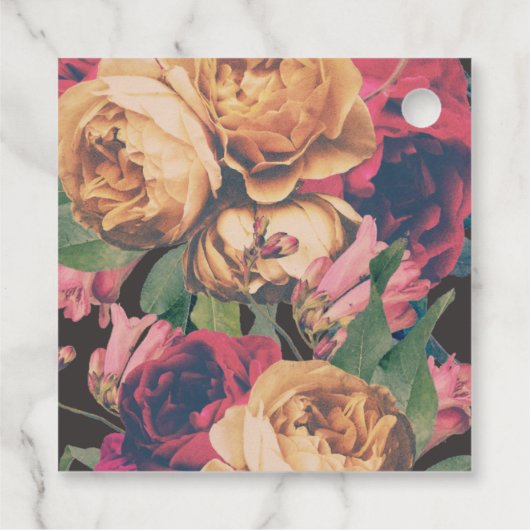 Étiquettes Cadeau Pied botanique Rose foncé (Dos)