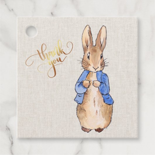 Étiquettes Cadeau Pierre avec Arrière - plan de lin beige (Devant)