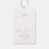 Étiquettes-cadeau Pierre rose le lapin Beatrix Baby shower fille (Dos)