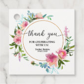 Étiquettes Cadeau Pies roses Anniversaire (Devant)