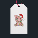 Étiquettes-cadeau Pig Christmas Winter Animals<br><div class="desc">The pig at Christmas with fairy lights. Funny animals with toxits and snow for the holidays. A sweet Christmas greeting. Pigs are cute animals et perfect pour Christmas.</div>