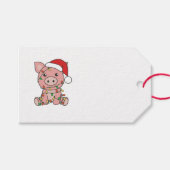Étiquettes-cadeau Pig Christmas Winter Animals (Devant (Horizontal))