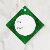 Étiquettes Cadeau Pile vert étincelant à partir (Dos)
