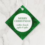 Étiquettes Cadeau Pile vert étincelant Personnalisé (Dos)