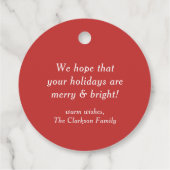 Étiquettes Cadeau Pin d'aquarelle et couronne blanche Joyeux Noël (Dos)