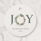 Étiquettes Cadeau Pin de coton rustique Joie Merriest Christmas Wrea (Devant)