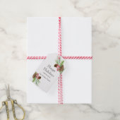 Étiquettes-cadeau Pin d'eau et cône de pin Noël (Avec de la ficelle)