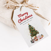 Étiquettes-cadeau Pine fine Script Joyeux Noël