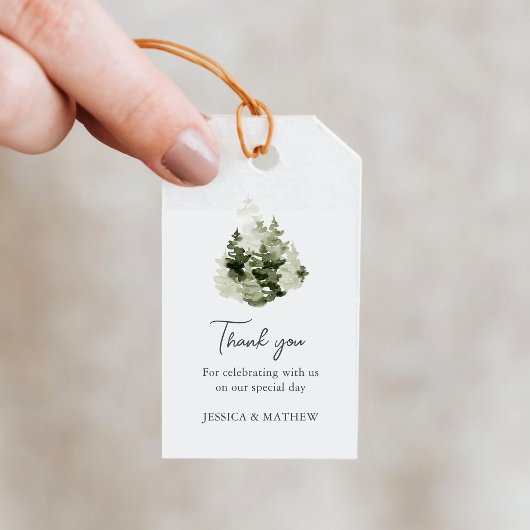 Étiquettes-cadeau Pine Forest Wedding Thank You