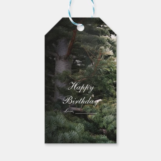Étiquettes-cadeau Pine Tree Forêt Rustique Woods Mariage Faveur (Devant)
