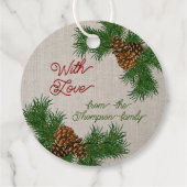 Étiquettes Cadeau Pinecones personnalisés aiguilles de pin Branches (Dos)