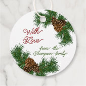 Étiquettes Cadeau Pinecones personnalisés aiguilles de pin Branches (Dos)