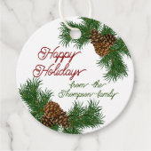 Étiquettes Cadeau Pinecones personnalisés aiguilles de pin Branches (Devant)