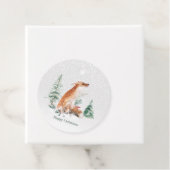 Étiquettes Cadeau Pinède de renard d'hiver (En situation)