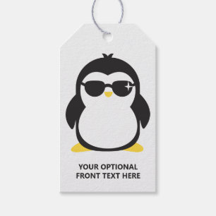 Étiquettes-cadeau Pingouin cool texte personnalisé