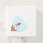 Étiquettes Cadeau Pingouin de Noël mignon à Santa Hat (En situation)