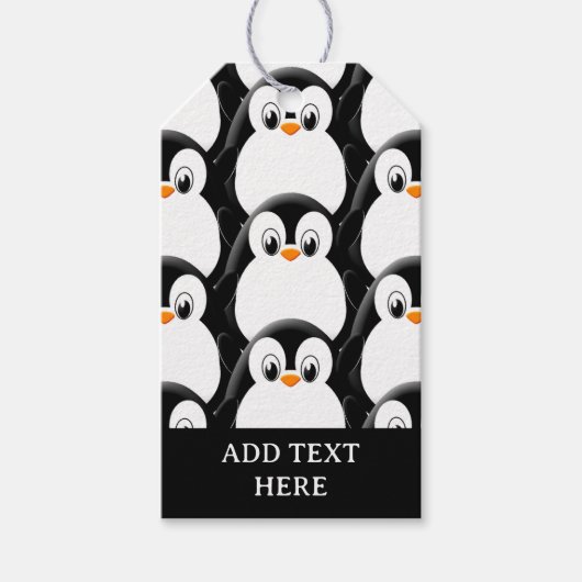 Étiquettes-cadeau Pingouin gras mignon sur tout le Motif d'impressio (Devant)