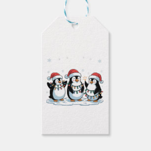 Étiquettes-cadeau Pingouin mignon portant le chapeau de Noël Xmas Pi