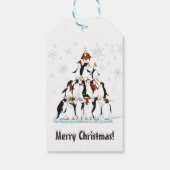 Étiquettes-cadeau Pingouins de Noël Motif avec des lacs de neige (Dos)