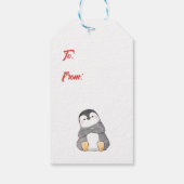 Étiquettes-cadeau Pingouins Mignons En Boîte Cadeau De Noël Rouge (Dos)