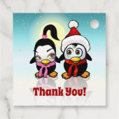 Étiquettes Cadeau Pingouins pour bébés de Noël (Dos)