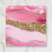 Étiquettes Cadeau Pink Agate Geode Slices et Parties scintillant or  (Dos)