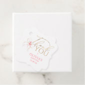 Étiquettes Cadeau Pink and Gold Bow Baptism Thank You (En situation)
