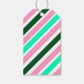 Étiquettes-cadeau Pink and Green Christmas Candy Stripes  (Devant)