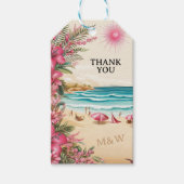 Étiquettes-cadeau Pink Beach Wedding (Devant)