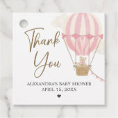 Étiquettes Cadeau Pink Boho Bear Baby Shower  (Devant)