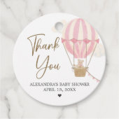 Étiquettes Cadeau Pink Boho Bear Baby Shower  (Devant)