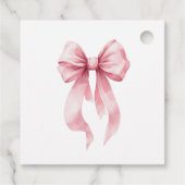 Étiquettes Cadeau Pink Bow Birthday Invitation for Girls (Dos)
