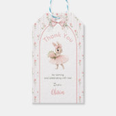 Étiquettes-cadeau Pink Bow & Floral Some Bunny is One 1st Birthday (Devant)