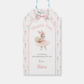 Étiquettes-cadeau Pink Bow & Floral Some Bunny is One 1st Birthday (Dos)