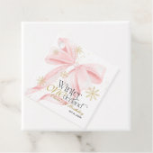 Étiquettes Cadeau Pink Bow Winter Onederland 1st Birthday (En situation)