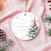 Étiquettes Cadeau Pink Bow Winter Onederland First Birthday