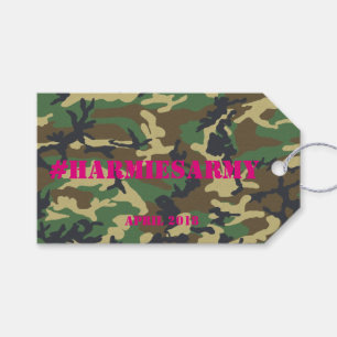 Étiquettes-cadeau Pink Camouflage Bachelorette Hashtag