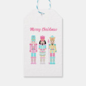 Étiquettes-cadeau Pink Christmas Nutcracker Pastel Personalized Name (Dos)