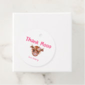 Étiquettes Cadeau Pink Cow Thème Anniversaire (En situation)